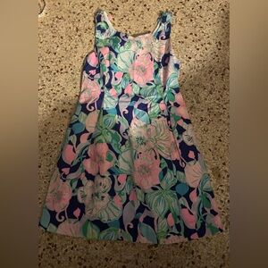 Lilly Pulitzer Girls Mini Linnet Dress Beak Calm Carry On Size 8